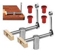 mizikuu 2 Piezas Banco de Trabajo de Mesa Rápido Abrazadera, Clip de Mesa de Trabajo con 4 Perros de Banco para Agujeros de 20 mm Abrazaderas Rápidas Clip Fijo Herramientas Rojo
