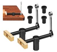 mizikuu 2 Piezas Banco de Trabajo de Mesa Rápido Abrazadera, Clip de Mesa de Trabajo con 4 Perros de Banco para Agujeros de 20 mm Abrazaderas Rápidas Clip Fijo Herramientas Negro
