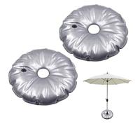 mizikuu 2 Piezas Bolsa de Peso de Agua Redonda, 52cm Base Sombrilla Terraza Exterior Rellenables con 9L de Agua y Arena Soporte Paraguas Pluma Bandera Portátil Plegable PVC para Patio Balcones Playas