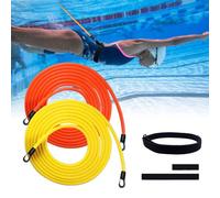mizikuu 2 Piezas Cinturón De Natación Piscina, Natación Entrenamiento Cuerda 4M Cinturon de Resistencia Natacion Ajustable Cinturon Entrenamiento Natacion para Adultos y Niños