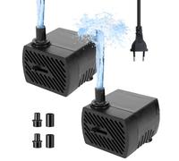 mizikuu 2 Piezas Mini Bomba de Agua, 5W Bomba Sumergible 350L/H, Ultra Silenciosa Con 2 boquillas Ajustable Bomba De Agua Pequeña Para Acuario, Peceras, Estanques, Pozos, Jardines