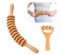 mizikuu 2 Piezas Rodillo de Masaje Madera, Rodillo Masaje Muscular Madera Rodillo Muscular para Espalda, Cuello, Hombros, Piernas, Pies, Promover Circulación Sanguínea y Aliviar Tensión Muscular