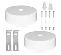 mizikuu 2 Piezas Rosetón Lampara Techo, 80 x 30 mm Embellecedor Lampara Techo, Rosetón de Techo de Metal Rosetón, Accesorios para Lámpara, para Sala de Estar, Pasillo, Candelabro de Cocina, Blanco