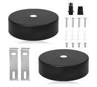 mizikuu 2 Piezas Rosetón Lampara Techo, 80 x 30 mm Embellecedor Lampara Techo, Rosetón de Techo de Metal Rosetón, Accesorios para Lámpara, para Sala de Estar, Pasillo, Candelabro de Cocina, Negro