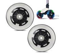 mizikuu 2 Piezas Ruedas Luminosas LED, 100mm Ruedas Luminosas para Scooter Ruedas de Repuesto LED Lichtrollen con ABEC-9 para Todo Tipo de Scooter con Neumáticos de 100 mm