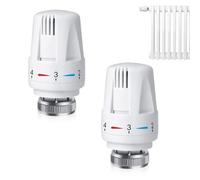 mizikuu 2 Piezas Termostato del Radiadores,M30 x 1.5 Cabezal Termostático para Radiador con Rueda de Ajuste Cabezal de Válvula de Repuesto para Viviendas Escuelas y Edificios de Oficinas