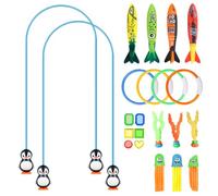 Mizikuu 22 Piezas Juguetes de Buceo y Natación, Puerta de Piscina para Niños, Juegos de Agua
