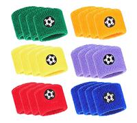 mizikuu 24 Piezas Muñequeras Deportivas para Niños, Muñequeras Deportivas de Sudor para Mujeres Unisex Hombres Alta Presión Elástica Proteja Muñeca Colorida Bádminton Tenis Fútbol