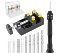 mizikuu 37pcs Micro Taladro Manual Manualidades, Taladro Manual Modelismo Multifunción Alta Calidad y Duradero Ajustable Mini Taladro Manual Aluminio Madera Goma PVC Nogal Fabricación de Modelos