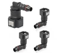 mizikuu 4 Piezas Auto Combustible Línea, Coche Conector Liberación Manguera Ombustible Conector Rápido de 90 Grados Conector 7.89mm ID6 Manguera Acoplamiento de Manguera