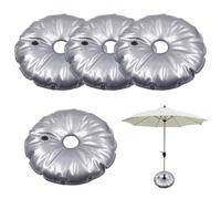 mizikuu 4 Piezas Bolsa de Peso de Agua Redonda, 37cm Base Sombrilla Terraza Exterior Rellenables con 3L de Agua y Arena Soporte Paraguas Pluma Bandera Portátil Plegable PVC para Patio Balcones Playas
