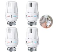 mizikuu 4 Piezas Cabezal termostático, M30 x 1,5 Válvula termostática de radiador Termostato para radiador Control automático de Temperatura 5 Niveles de Ajuste para Oficina en Casa y Baño