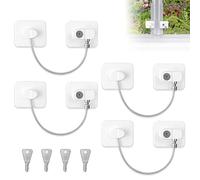 mizikuu 4 Piezas Cerradura para Puerta De FrigoríFico, Seguridad Puertas Niños Candado con 4 Llaves Candado Frigorifico De NiñOs para Frigoríficos Puertas Armarios Ventanas, Lavadora, Blanco