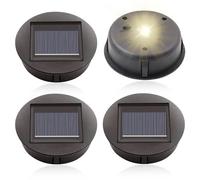mizikuu 4 Piezas Lámparas Solares de Repuesto Superior, Panel Solar Caja Batería con Bombillas LED Accesorios de Repuesto Luz para Jardín Decoración Patio Aire Libre