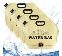 mizikuu 4 recipientes de agua plegables de 8 litros, bidón de agua flexible con tapa hermética, sin BPA, bidón de agua para camping, exterior, equipo de emergencia, preparación para crisis