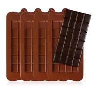 mizikuu 4PCS Molde de Silicona para Chocolate, Antiadherente Molde Tableta Chocolate Moldes de Silicona para Manualidades Cuadrado para Acción de Gracias, Halloween, Navidad DIY Chocolate