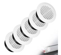 mizikuu 5 Piezas Rejilla de Ventilación Redonda, 75mm Cubierta de Parrilla Extracción de Aire Blanco Plástico ABS con Pantalla de Insectos Protección para Desagües
