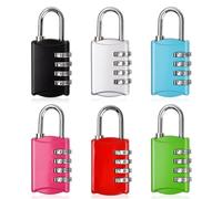 mizikuu 6 PCS Candado Combinacion, 4 Cifras Candado Taquilla Aleación de Zinc Candado Seguridad Impermeable para Equipaje, Taquillas Maleta Viaje, Gimnasio, Caja, Archivadores