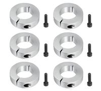 mizikuu 6 PCS Collar De Sujeción, 20mm Doble Dividido Collar Eje Collar De Eje Dividido De Aleación De Aluminio collar de abrazadera doble dividido Topes de Profundidad Brocas