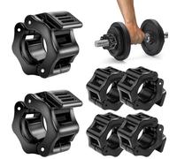 mizikuu 6 Piezas Abrazaderas de Barra, Abrazaderas Mancuernas 30mm Cierres de Pesas Abrazaderas de Barra de Liberación Rápida para Entrenamiento, Levantamiento de Pesas, Fitness, Negro