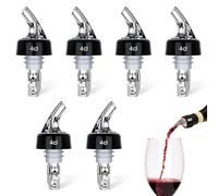 mizikuu 6 Piezas Vertedor para Botellas, 4 oquillas de Vino de Plastico Medido Caño Automático de Botellas Dispensador Licor Prueba de Fugas Wine Bottle Pourers para Vino, Cóctel, EspírituCónico