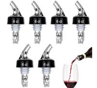 mizikuu 6 Piezas Vertedor para Botellas, 6cl boquillas de Vino de Plastico Medido Caño Automático de Botellas Dispensador Licor Prueba de Fugas Wine Bottle Pourers para Vino, Cóctel, EspírituCónico