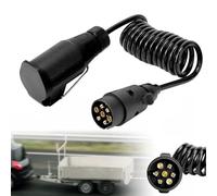 mizikuu Adaptador Cable de Extensión Remolque 7pines, 2m Cable en Espiral Macho a Hembra Adaptador de Remolque Automóviles Enchufe del Remolque para Coche Caravana camión