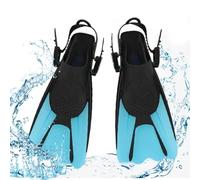 mizikuu Aletas de buceo ajustables (talla 39 - 43, con bolsillo para colgar, aletas de buceo, aletas de buceo para adultos, aletas de viaje ligeras para nadar, esnórquel, color azul