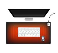 mizikuu Alfombrilla de ratón con calefacción RGB, 80 x 40, cálida alfombrilla de escritorio con 7 niveles de calor, resistente al agua, alfombrilla de mesa, alfombrilla de ratón grande, alfombrilla de