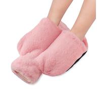 mizikuu Bolsa de agua caliente para pies, 2 l, sin electricidad, 2 en 1, botella caliente para pies, cómoda bolsa de calor, calentador de pies, saco de pies para mujer/hombre/adulto, 36 x 32 cm, rosa
