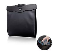 mizikuu Bote de Basura para Automóvil, Tesla Model 3 Bote de Basura para Asiento Trasero con Luz Led Bolsa de Almacenamiento para Automóvil Portátil Impermeable Botes de Basura Magnéticos, Negro