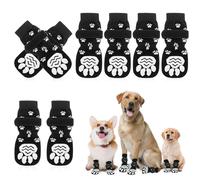 mizikuu Calcetines Antideslizantes para Perros, 4 Pares Calcetines para Perros para pavimento frío/Caliente Protector de Patas para Perros para Evitar lamidosresbalones para Perros medianos Grandes