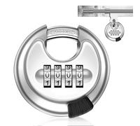 mizikuu Candado Circular, Candado circular de acero inoxidable Candado Redondo Resistente al Agua Candado de disco con llave para Galpones Garajes Almacenes Cercas Puerta Exterior