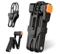 mizikuu Candado para Bicicleta Plegable, Candado Resistente Antirrobo Candado de Combinación de 4 Dígitos de Acero Endurecido 85 Cm De Largo Candado plegable Para Bicicletas, Motocicletas, Scooters
