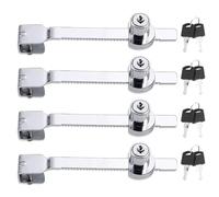 mizikuu Cerradura de sierra de hoja deslizante, 4 Piezas Cerradura de trinquete cerradura de puerta de vidrio cerradura de vitrina de terrario de reptiles de cajón escaparate de seguridad