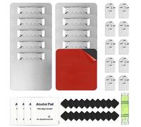 mizikuu Colgador de cuadros, 10 Piezas Ganchos Para Colgar Cuadros con Adhesivo 3M Extra Fuerte Gancho Autoadhesivo Sin Taladrar Soporte De Pare para Marcos de Fotos, Espejos, Cuadros Decorativos