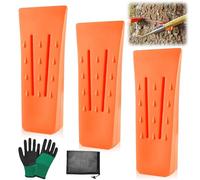 mizikuu Cuñas de Corte, 3 Piezas Cuñas Forestales 5Inch Cuña de Arbol Durable Cuñas para talar árboles Cuñas de Troncos Herramientas Accesorios de Leñador para Tala Falling Corte Tallar Motosierra