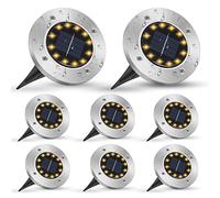 mizikuu de Suelo, 8 de Jardín, Luces para Exterior, 8 LEDS, Solares para Exterior, IP65 Impermeable, Luces para Césped y Jar
