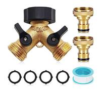 mizikuu Divisor de Manguera de 2 Vías, Y Distribuidor de Grifo Válvula de Doble Salida para Grifo 3/4”Adaptadores de Grifo para Cocina Jardín al Aire Libre