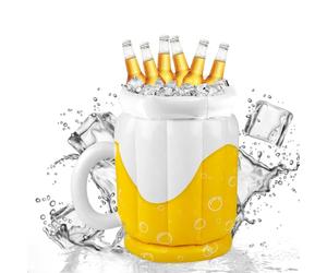 mizikuu Enfriador de Bebidas Inflable, Cubitera Hinchable 45 * 32cm Bandeja Soporte Hinchable para Bebidas Cubo de Cerveza Flotante Piscina para Verano SPA Playa Piscina Fiesta