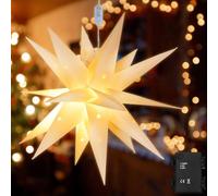 mizikuu Estrella de Navidad LED, 3D Estrella de Papel con iluminación LED y Temporizador Estrella luminosa navideña Navidad Adviento invierno ventana decoración para exterior e interior para colgar