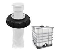 mizikuu Filtro de Tapa IBC, 180°Cubierta de tanque IBC con filtro filtro de agua de lluvia IBC Tapa de nylon lavable Accesorios de tanque IBC Codo DN 75 para depósito IBC 163 mm