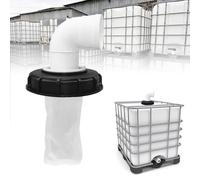 mizikuu Filtro de Tapa IBC, 90°Cubierta de Tanque IBC con Filtro Filtro de Agua de Lluvia IBC Tapa de Nylon Lavable Accesorios de Tanque IBC Codo DN 75 para depósito IBC 163 mm