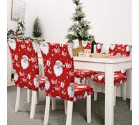 mizikuu Fundas Sillas de Comedor, Pack 4 Cubiertas para Sillas Navideñas Fundas para Sillas Elástico Funda Decorativa Navideña para Sillas para Fiesta de Navidad Casa, Cocina, Comedor