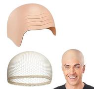 mizikuu Gorro de Calva, Gorra Calva de Látex cómodo Calva Grueso suavidad Gorro de Peluca Gorro de Red de Peluca Elástico de Cabeza para Adulto Niño Disfraz Vestuario Cosplay Halloween