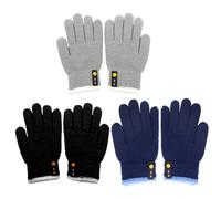 mizikuu Guantes Invierno Niños, 3 Pares Guantes de dedos completos Térmico Guantes de Esquí Guantes de Punto Niños para Niños en Trineo Snowboard para Niñas y Niños de 4 a 10 Años