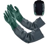 mizikuu Guantes para estanque, Guantes de Trabajo de Goma Largos Guantes de Trabajo Impermeable Guantes 70cm guantes de resistentesa ácidos para Jardín Pesca Resistente Operación