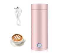 mizikuu Hervidor Agua Electrico, Pequeño Hervidor De Agua Portátil 5 Minutos de Ebullición Rápida Hervidor de Viaje Taza de Agua Eléctrica Apagado Automático para Hacer Leche, Café y Té, Rosa