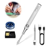 mizikuu Kit de soldador, 8 W soldador eléctrico inalámbrico herramientas de soldadura con temperatura ajustable de 330 a 450 ℃ Soldador Profesional Soldadura Inalámbrico Seguro Estaño