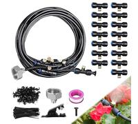 mizikuu Kit Nebulizador Terraza, 12m Sistema Nebulización Refrigeración para Refrescar Exterior Kit Pulverización Riego Automático Jardín Enfriamiento Nebulizadores con 20 Boquilla Nebulizadora Latón